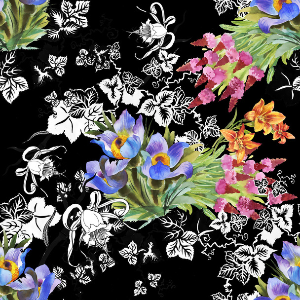 Seamless floral pattern - Photo, image