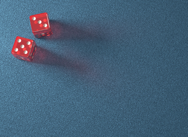Red Dice Blue Table - Photo, image