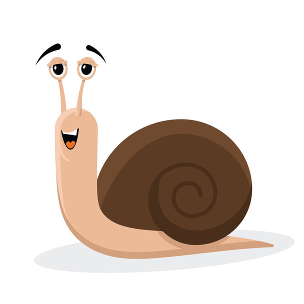 snail, funny cartoon style, vector illustration - Vecteur, image