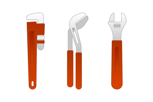 Modern plumbing tools. Vector illustration. - Vector, imagen