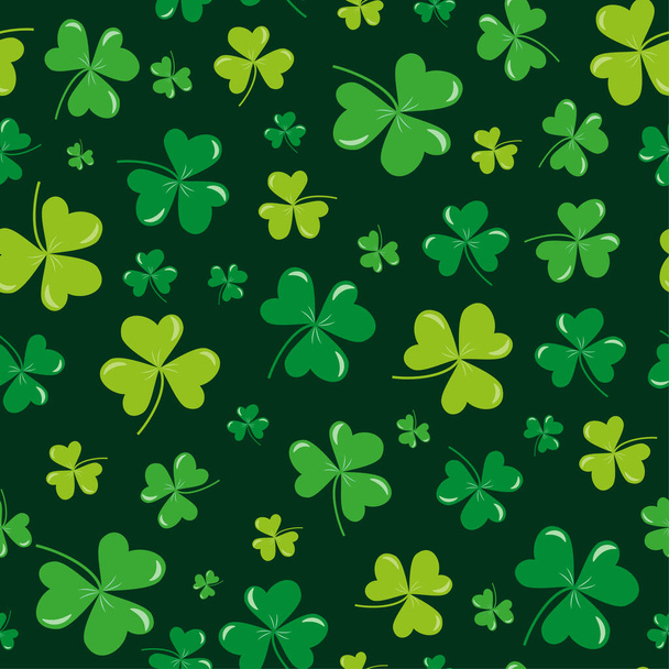 Clover leaf seamless pattern for St. Patrick's Day. Good for wrapping paper, wall paper, backgound and decoration. - Vector, Image