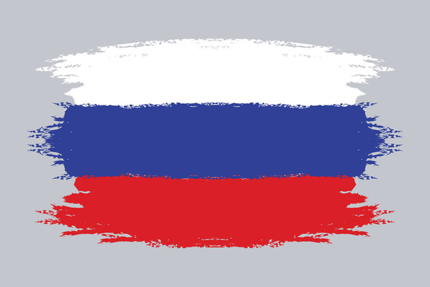 Кисть окрашены флаг России изолированы на сером фоне. Векторная миграция - Вектор,изображение