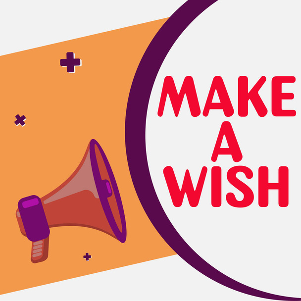 Konzeptionelle Bildunterschrift Make A Wish, Geschäftsübersicht, um eine Situation zu wünschen, die sich von der bestehenden unterscheidet - Foto, Bild