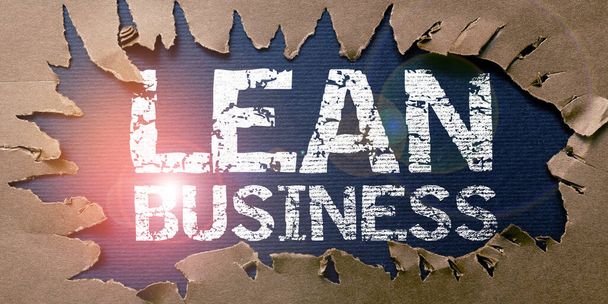 Ručně psané znamení Lean Business, Koncept znamená zlepšení minimalizace odpadu bez obětování produktivity - Fotografie, Obrázek