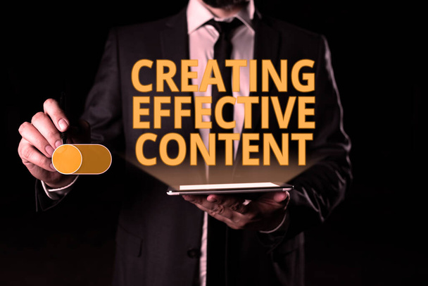 Teksten weergeven Effectieve Content, Internet Concept Waardevolle Informatie Informatief Gebruikersvriendelijk - Foto, afbeelding