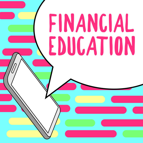 Финансовое образование, концепция Интернета Понимание денежно-кредитных областей, таких как финансы и инвестиции - Фото, изображение