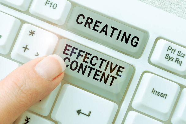 Wyświetlacz koncepcyjny Creating Effective Content, Koncepcja biznesowa Cenne informacje Przyjazny użytkownikowi - Zdjęcie, obraz
