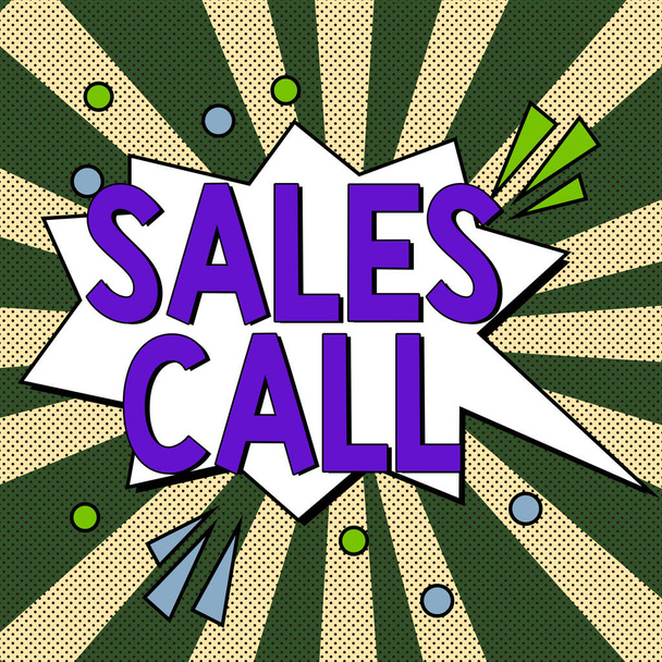Text rukopisu Sales Call, Internet Koncepce telefonního hovoru uskutečněného obchodním zástupcem společnosti - Fotografie, Obrázek