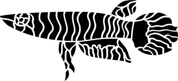 Fish Vector Stencil, Black and White - Vector, Image