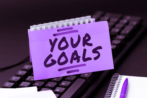 Fogalmi felirat Célok, üzleti ötlet Tegye meg a megfelelő lépéseket az eredmények elérése érdekében - Fotó, kép