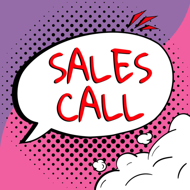 Writing displaying text Sales Call, Business idea a phone call made by a sales representative of a company - Foto, Imagem