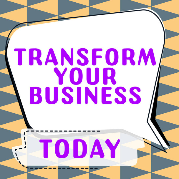 Έμπνευση δείχνει σημάδι Transform Your Business, Επισκόπηση των επιχειρήσεων Τροποποίηση ενέργειας για την καινοτομία και τη βιώσιμη ανάπτυξη - Φωτογραφία, εικόνα