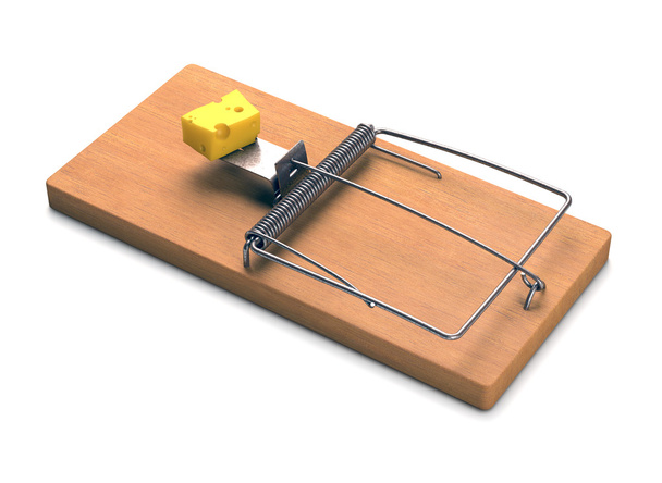 Mousetrap Over White - Photo, Image
