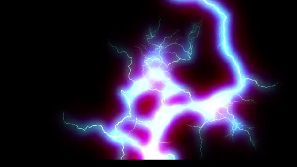 Purple and blue lightning glow energy rotate animation. 2D computer rendering motion graphic - Video
