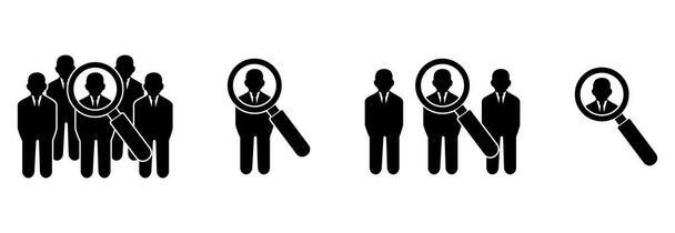 search employees icon, search job icon, human resources icon vector symbool illustraties - Vector, afbeelding