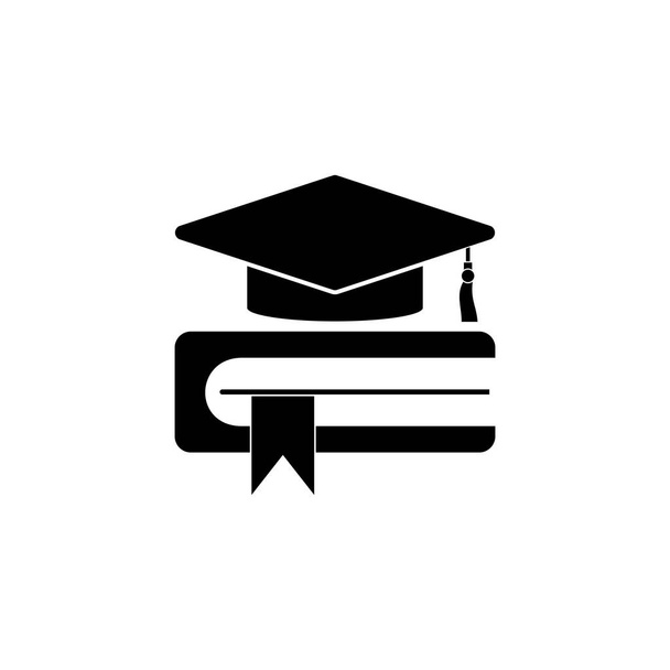 book with graduation cap icon, book with graduation cap vector educations illustrations - Vector, Image