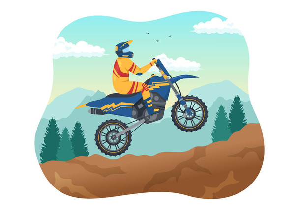 Premium Vector  Motocross motorcycle jump cartoon