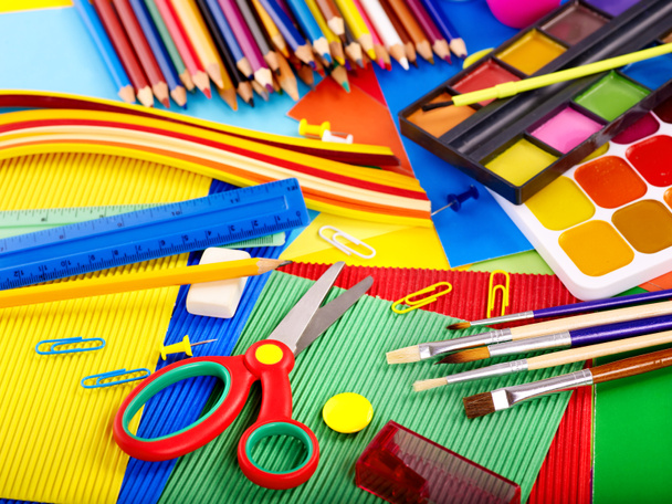 Close up of school supplies. - Photo, Image