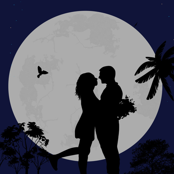 Lovers in the city park  - Vector, Image