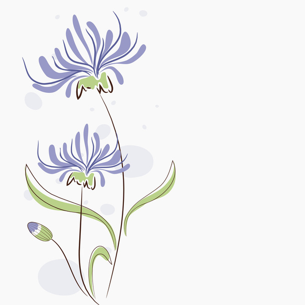 Concept of card with flower sketch. - Vector, Imagen