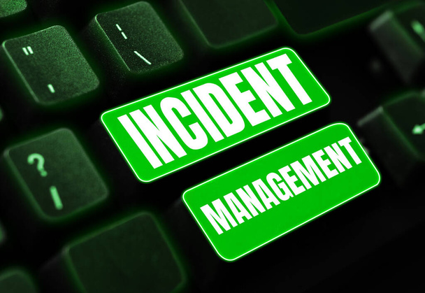 Konzeptionelles Incident Management, Word for Process, um den Service zu normalen korrekten Gefahren zurückzubringen - Foto, Bild