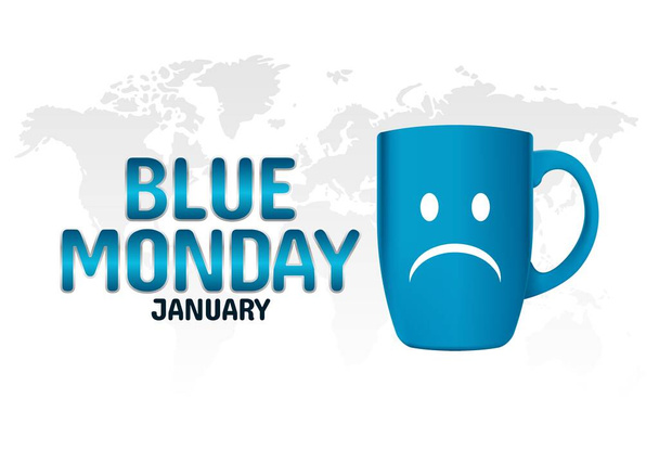 векторная графика голубого понедельника подходит для празднования голубого понедельника. плоский дизайн. Плоская иллюстрация для листовок. - Вектор,изображение