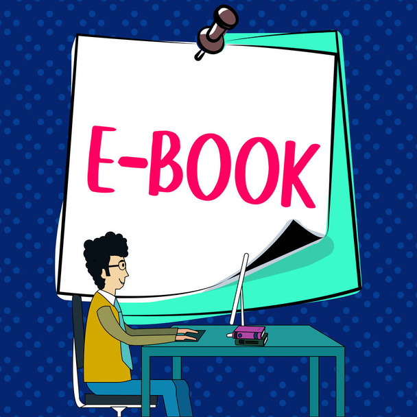 Teksti, joka näyttää inspiraatiota E Book, Business showcase sähköinen versio painetusta kirjasta, joka voi lukea tietokoneen tai tabletin - Valokuva, kuva