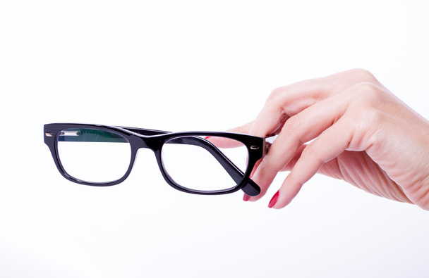 Femme mains tenant des lunettes
 - Photo, image