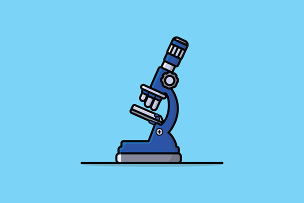 Science Laboratory Microscope vector illustration. Science Healthcare object icon concept. Chemistry, pharmaceuticals, microbiology, science, exploration symbol. Microscope vector design with shadow. - Vecteur, image