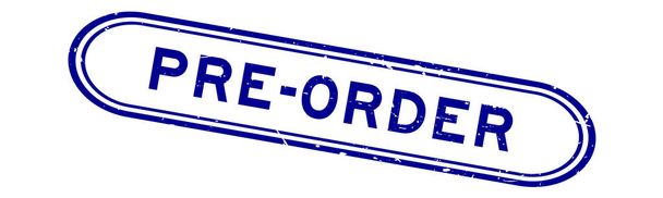 Grunge azul pré-encomenda palavra selo de borracha no fundo branco - Vetor, Imagem