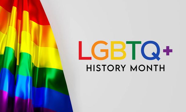 LGBTQ History month is observed each year in February, 3D Rendering - Foto, Imagem