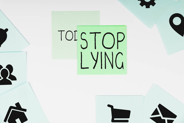 Szöveg megjelenítése Stop Lying, Word for véget vet a kényszeres vagy szokásos hazugság krónikus viselkedésének - Fotó, kép