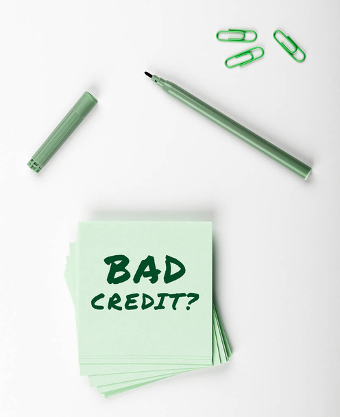 El yazısı kötü kredi, iş konsepti kredi aldıktan sonra yardım öneriyor sonra reddediliyor - Fotoğraf, Görsel
