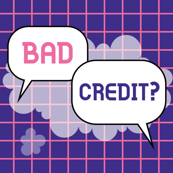 Konceptualny wyświetlacz Bad Credit, Słowo Wpisany na oferowanie pomocy po przejściu do pożyczki, a następnie coraz odrzucone - Zdjęcie, obraz