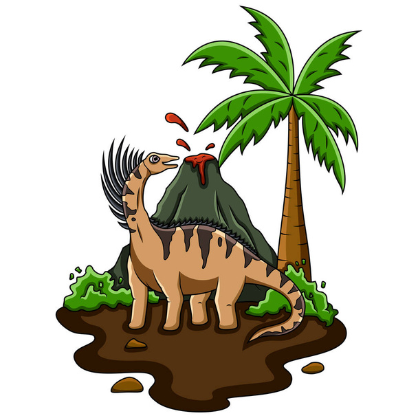 Cartoon bajadasaurus in the jungle - Foto, Imagem