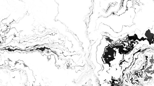 Abstract black and white marble texture background. Ink color mix together, modern illustration backdrop - Foto, Imagem
