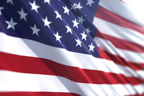 Bandeira dos EUA em fundo branco - Foto, Imagem