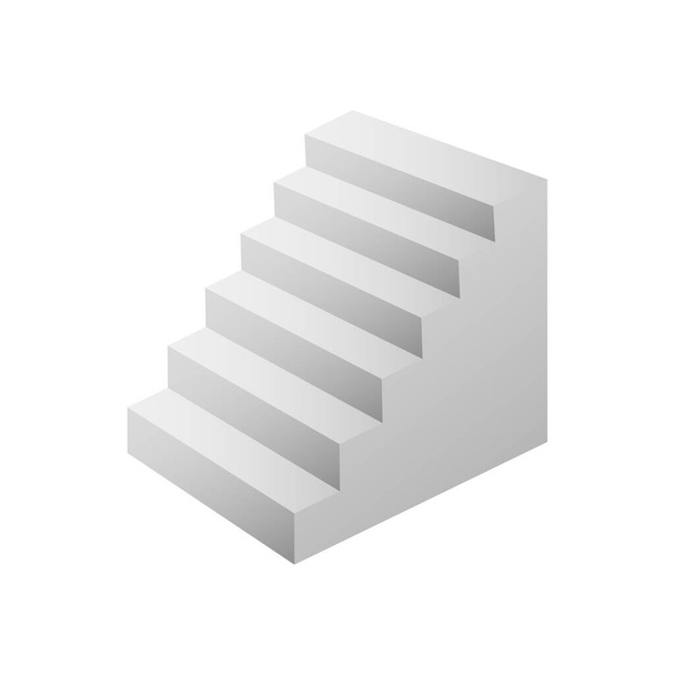 Άσπρες σκάλες, τρισδιάστατες εσωτερικές σκάλες απομονωμένες σε λευκό. Συλλογή διανυσματικών βημάτων. Σκάλα για εσωτερική απεικόνιση που απομονώνεται σε λευκό φόντο. EPS 10 - Διάνυσμα, εικόνα