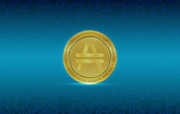 Image of ankr virtual currency on a digital background. 3d illustration - Photo, Image