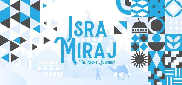 Al Isra Wal Miraj a miracle night journey Design for Poster, Banners, campaign and greeting card - Vector, Imagen