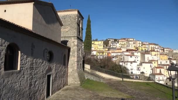  Panoramic view of Rapolla, a small rural town in southern Italy. - Video, Çekim