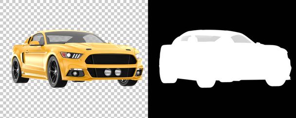 Muscle car isolated on background with mask. 3d rendering - illustration - Photo, image