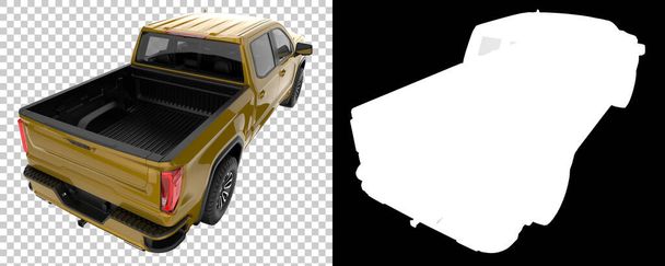 Pickup truck isolated on background with mask. 3d rendering - illustration - Foto, immagini