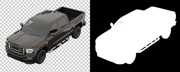 Pickup truck isolated on background with mask. 3d rendering - illustration - Foto, Imagem