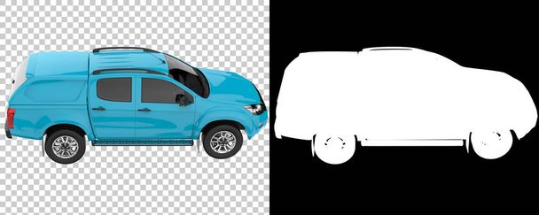 Pickup truck isolated on background with mask. 3d rendering - illustration - Foto, immagini