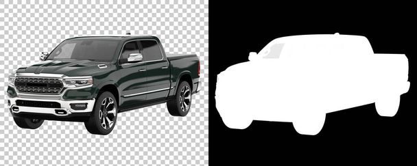 Pickup truck isolated on background with mask. 3d rendering - illustration - Photo, image