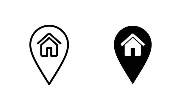 conjunto de iconos de dirección. signo y símbolo de ubicación de la casa. precisar - Vector, imagen
