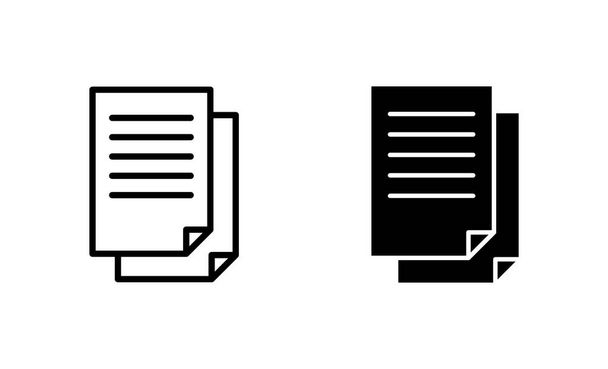 Conjunto de ícones de documentos. Sinal de papel e símbolo. Ícone de arquivo - Vetor, Imagem