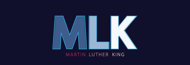 Κεφαλαία γράμματα M.L.K. Ημέρα του Μάρτιν Λούθερ Κινγκ. - Διάνυσμα, εικόνα