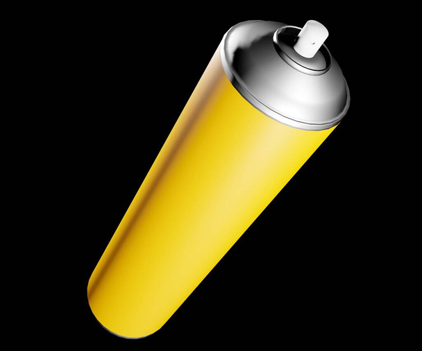 isolated yellow insect repellent spray bottle 3d rendering - Fotó, kép